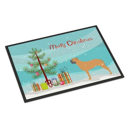 Carolines Treasures Bullmastiff Merry Christmas Tree Indoor or Outdoor Mat, 24 x 36 BB2989JMAT
